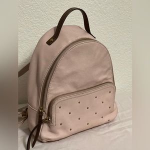 Fossil Felicity leather backpack pale pink with studs